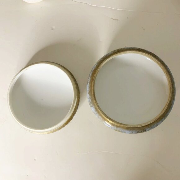 Vintage Limoges France Porcelain Lidded PowderJar Trinket Dish - Picture 2 of 8